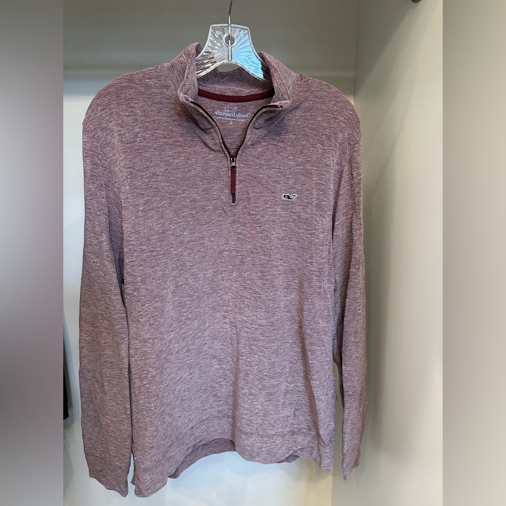Vineyard Vines Burgundy Heather Quarter-Zip